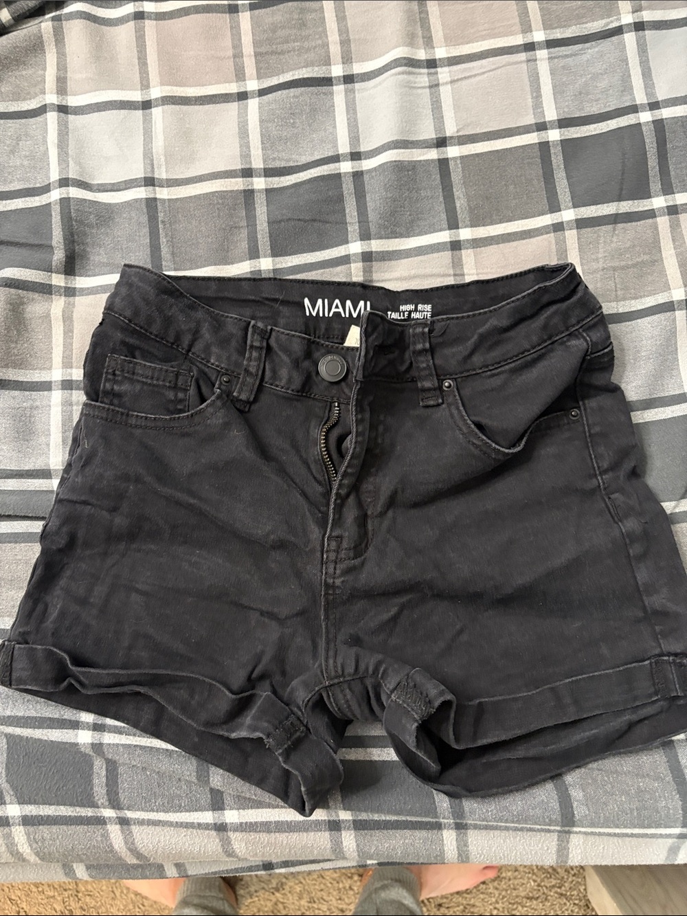 miami Black High-Rise Women’s Denim Shorts